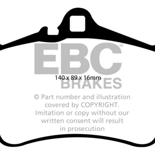 EBC DP41515R - EBCDP41515R - EBC 03-05 Porsche 911 (996) (Cast Iron Rotor only) 3.6 Carrera 4S Yellowstuff Front Brake Pads - Shipped in Europe - Tuningsupply.com