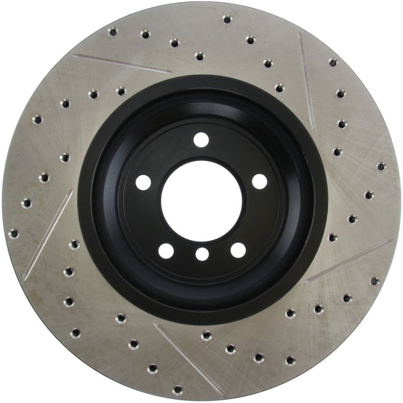 Stoptech 127.34093R - STO127.34093R - StopTech 07-09 BMW 335 (E90/E92/E93) Slotted & Drilled Right Front Rotor - Shipped in Europe - Tuningsupply.com