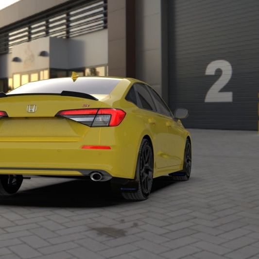 Rally Armor MF90-UR-BLK/WH - RALMF90-UR-BLK/WH - Rally Armor 22-25 Honda Civic/Civic Si/Sport Black UR Mud Flap w/White Logo - Shipped in Europe - Tuningsupply.com