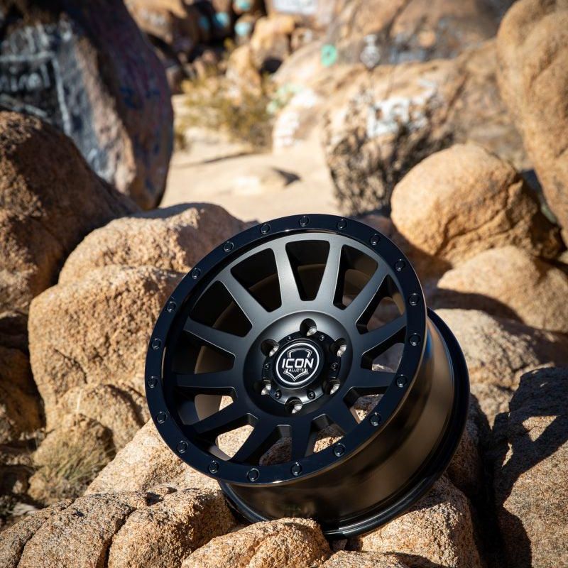 ICON 2018908350DB - ICO2018908350DB - ICON Compression 18x9 6x5.5 0mm Offset 5in BS 106.1mm Bore Double Black Wheel - Shipped in Europe - Tuningsupply.com