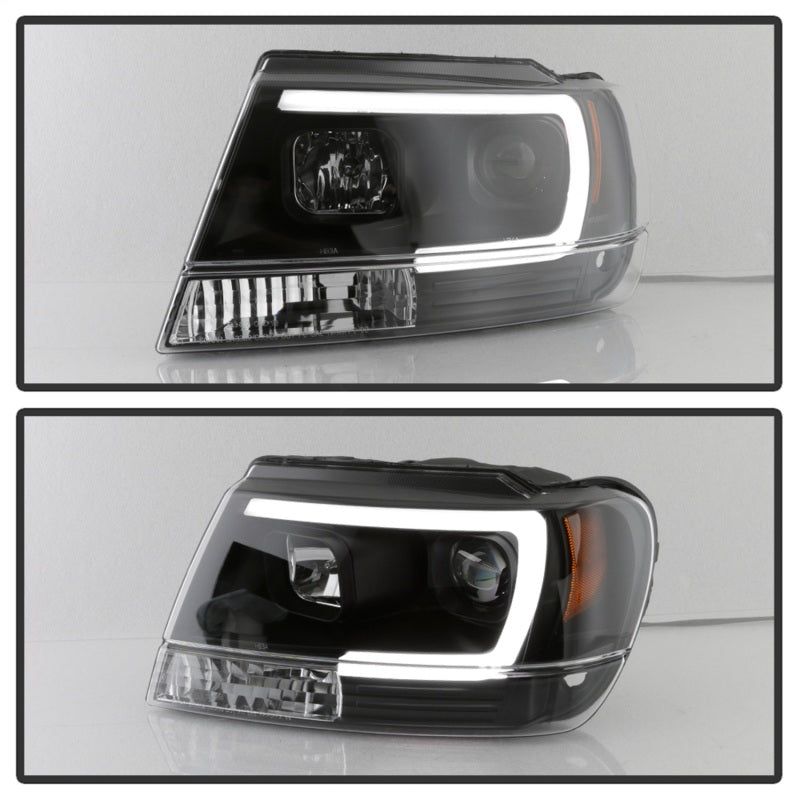 SPYDER 5085221 - SPY5085221 - Spyder 99-04 Jeep Grand Cherokee Projector Headlights - Light Bar DRL LED - Black - Shipped in Europe - Tuningsupply.com