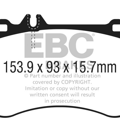 EBC DP42311R - EBCDP42311R - EBC 14-18 Mercedes CLA45 AMG w/13.8in Front Rotors Yellowstuff Front Brake Pads - Shipped in Europe - Tuningsupply.com
