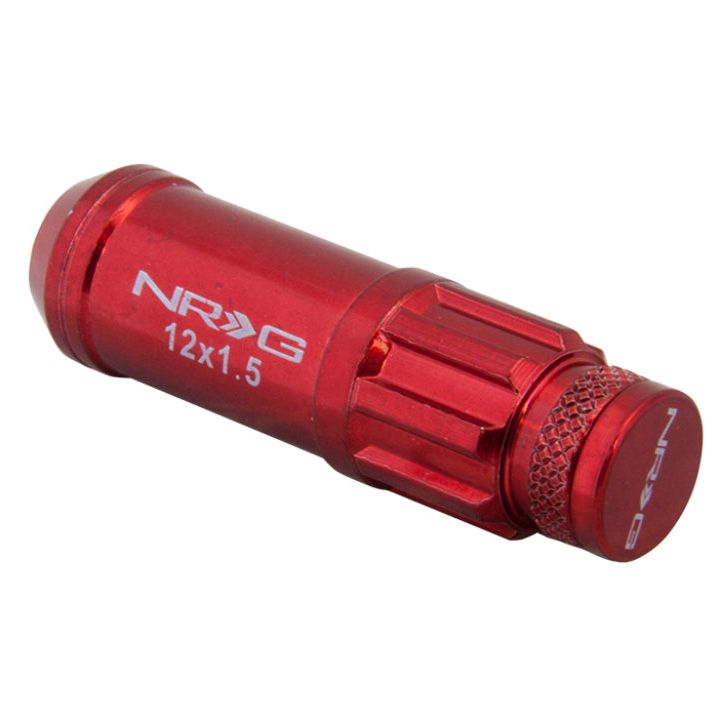 NRG LN-LS700RD-21 - NRGLN-LS700RD-21 - NRG 700 Series M12 X 1.5 Steel Lug Nut w/Dust Cap Cover Set 21 Pc w/Locks & Lock Socket - Red - Shipped in Europe - Tuningsupply.com