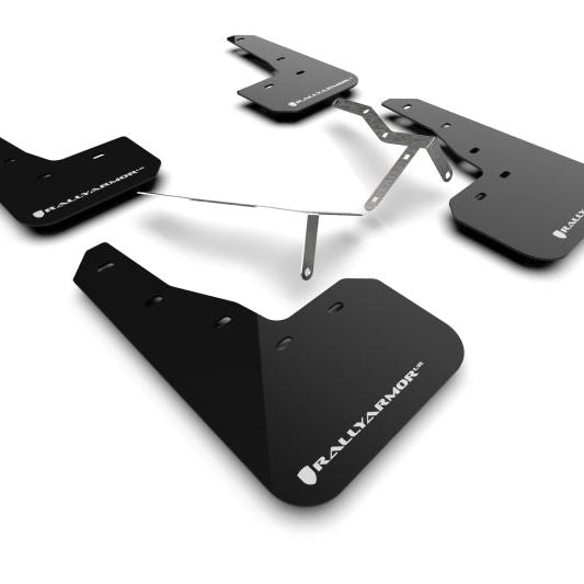 Rally Armor MF90-UR-BLK/WH - RALMF90-UR-BLK/WH - Rally Armor 22-25 Honda Civic/Civic Si/Sport Black UR Mud Flap w/White Logo - Shipped in Europe - Tuningsupply.com