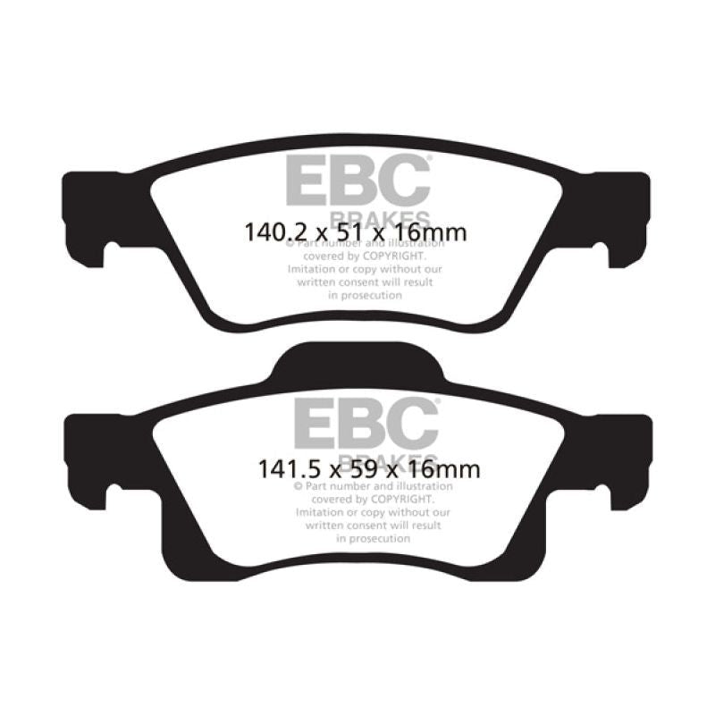 EBC DP41872R - EBCDP41872R - EBC 11+ Dodge Durango 3.6 Yellowstuff Rear Brake Pads - Shipped in Europe - Tuningsupply.com