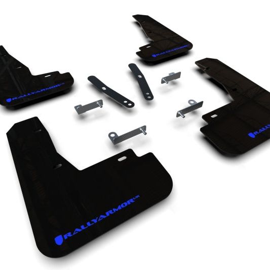 Rally Armor MF91-UR-BLK-BL - RALMF91-UR-BLK-BL - Rally Armor 22-25 Kia EV6 Black UR Mud Flap Blue Logo - Shipped in Europe - Tuningsupply.com