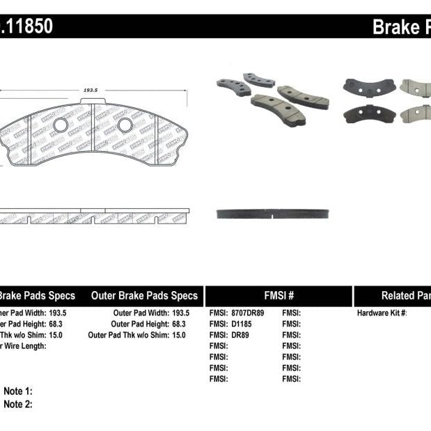 Stoptech 309.11850 - STO309.11850 - StopTech Performance 06-09 Chevrolet Corvette Z06 Front Brake Pads - Shipped in Europe - Tuningsupply.com