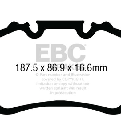 EBC DP42207R - EBCDP42207R - EBC 13-15 Porsche 911 (991) (Cast Iron Rotor only) 3.8 GT3 Yellowstuff Rear Brake Pads - Shipped in Europe - Tuningsupply.com