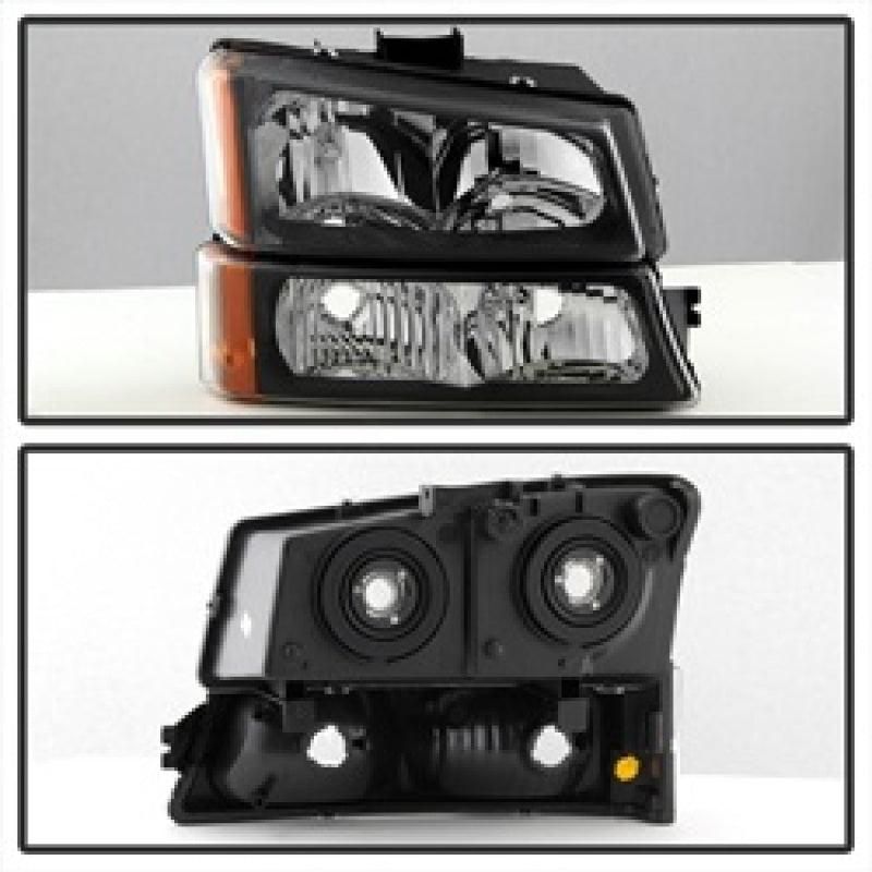 SPYDER 5069801 - SPY5069801 - xTune Chevy Silverado 2500HD 03-06 Crystal Headlights w/ Bumper Lights Black HD-JH-CSIL03-AM-BK-SET - Shipped in Europe - Tuningsupply.com