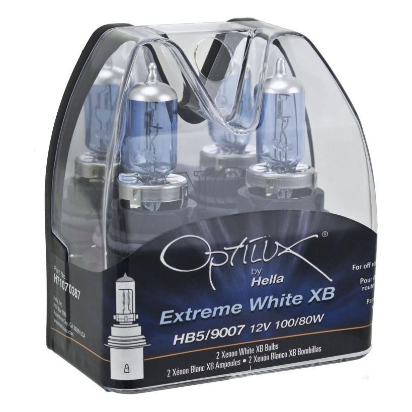 Hella LAH71070387 - HELLAH71070387 - Hella Optilux XB White Halogen Bulbs HB5 9007 12V 100/80W (2 pack) - Shipped in Europe - Tuningsupply.com