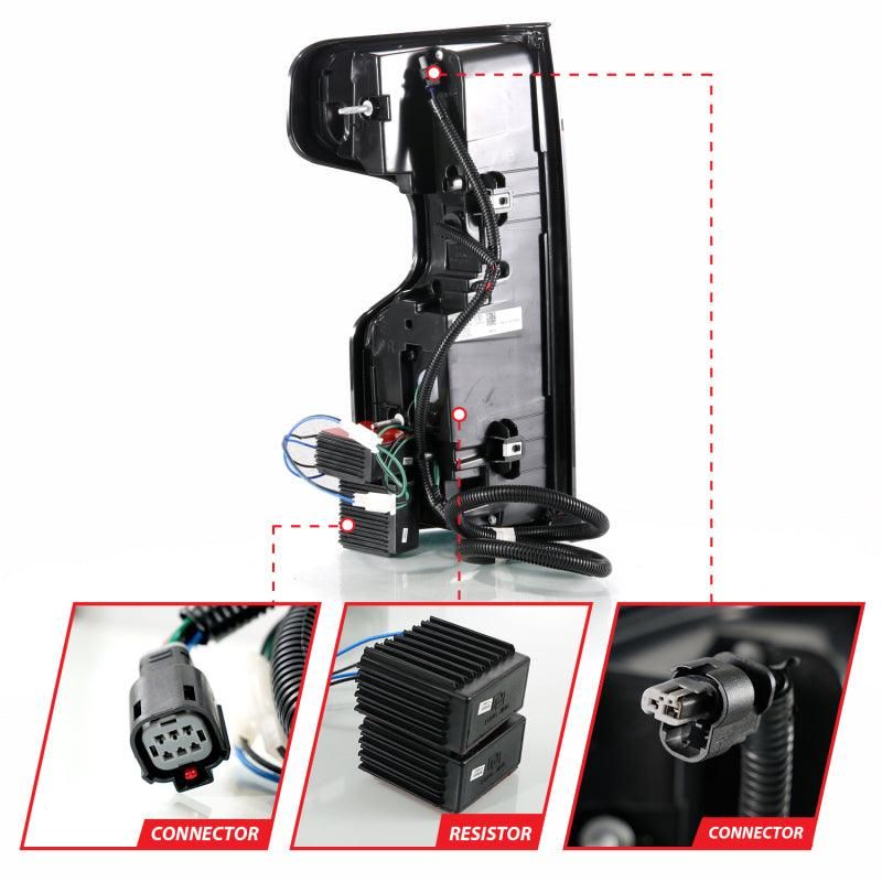 ANZO 311418 - ANZ311418 - ANZO 19-21 Chevy Silverado Work Truck Full LED Taillights Blk Housing Smoke Lens G2 (w/C light Bars) - Shipped in Europe - Tuningsupply.com