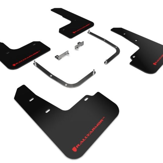 Rally Armor MF58-UR-BLK/RD - RALMF58-UR-BLK/RD - Rally Armor 19-21 Hyundai Veloster Turbo/2.0/R-Spec Black UR Mud Flap w/Red Logo - Shipped in Europe - Tuningsupply.com