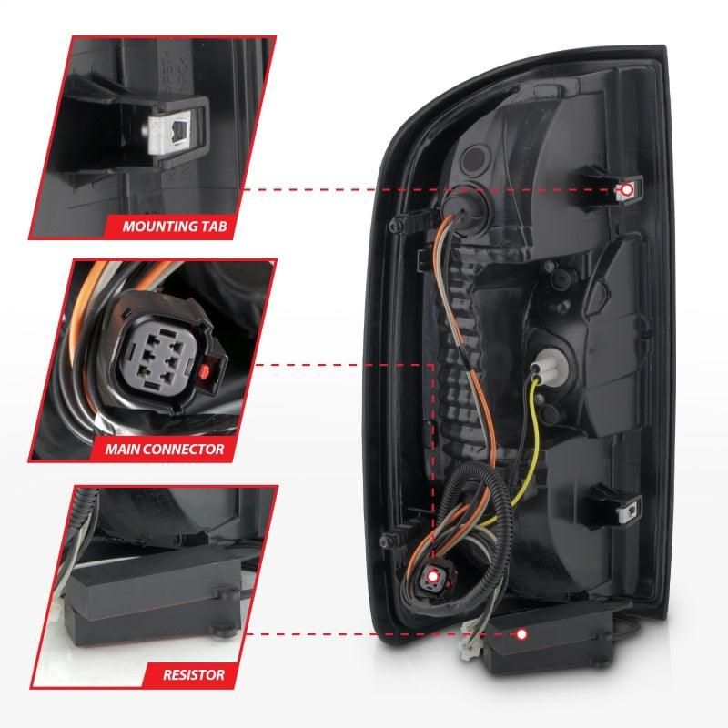 ANZO 311435 - ANZ311435 - ANZO 15-21 GMC Canyon Full LED Tail Lights w/ Red Lightbar Black Housing Smoke Lens - Shipped in Europe - Tuningsupply.com