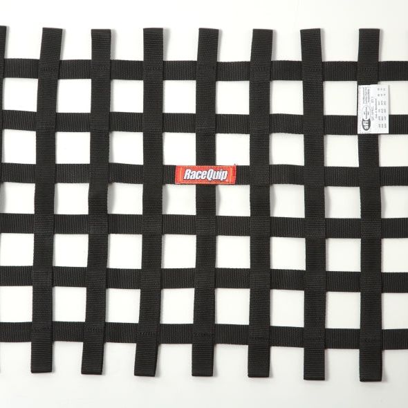 Racequip 725005 - RQP725005 - RaceQuip Black 18in H x 24W SFI Ribbon Window Net - Shipped in Europe - Tuningsupply.com