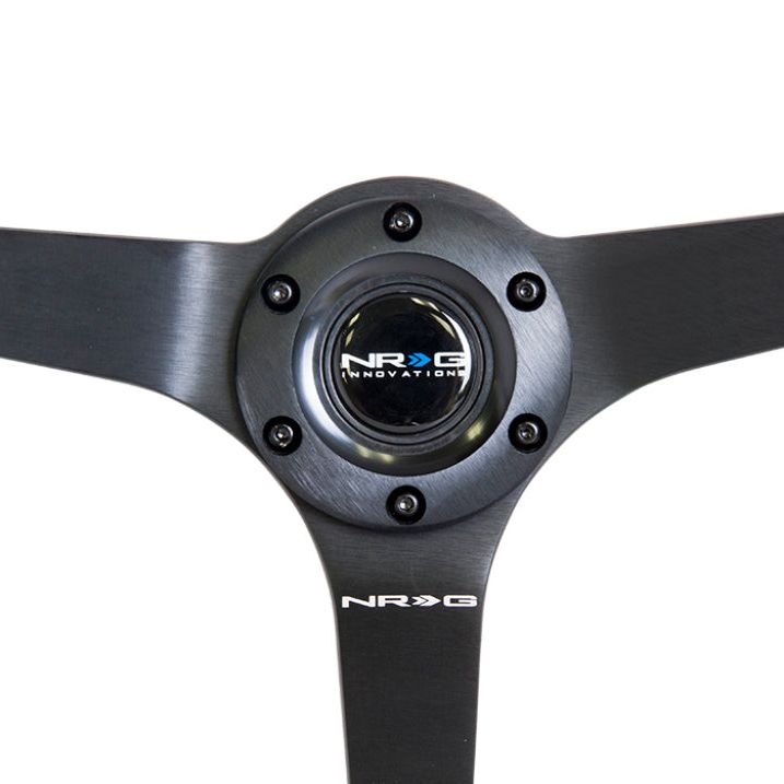 NRG RST-036MB-R - NRGRST-036MB-R - NRG Reinforced Steering Wheel (350mm / 3in. Deep) Bk Leather w/Bk BBall Stitch (Odi Bakchis Edition) - Shipped in Europe - Tuningsupply.com