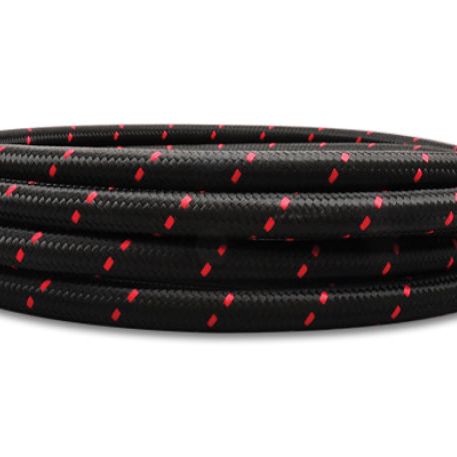Vibrant 11964R - VIB11964R - Vibrant -4 AN Two-Tone Black/Red Nylon Braided Flex Hose (10 foot roll) - Shipped in Europe - Tuningsupply.com