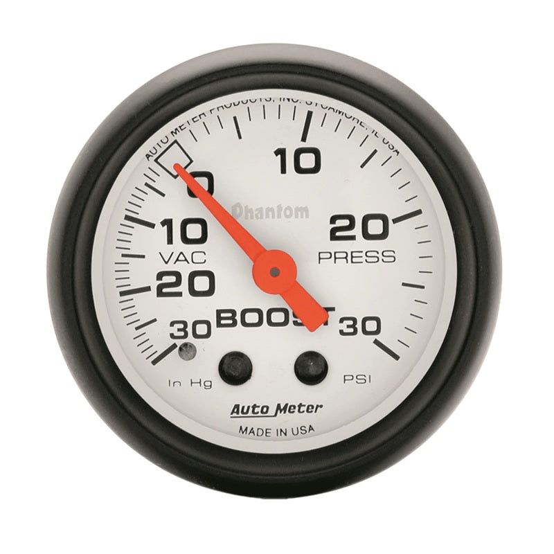 AutoMeter 5703 - ATM5703 - Autometer Phantom 52mm 30 PSI Mechanical Boost Gauge - Shipped in Europe - Tuningsupply.com