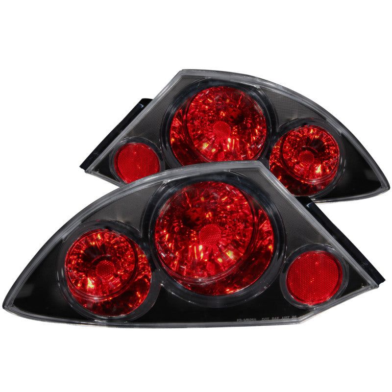 ANZO 221081 - ANZ221081 - ANZO 2000-2005 Mitsubishi Eclipse Taillights Black - Shipped in Europe - Tuningsupply.com