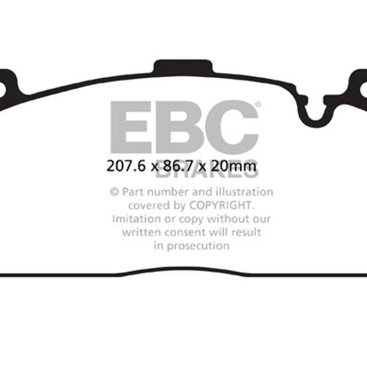 EBC DP42148R - EBCDP42148R - EBC 12+ BMW M5 4.4 Twin Turbo (F10) Yellowstuff Front Brake Pads - Shipped in Europe - Tuningsupply.com