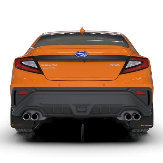Rally Armor MF92-UR-BLK/OR - RALMF92-UR-BLK/OR - Rally Armor 22-25 Subaru WRX Black UR Mud Flap w/Orange Logo - Shipped in Europe - Tuningsupply.com