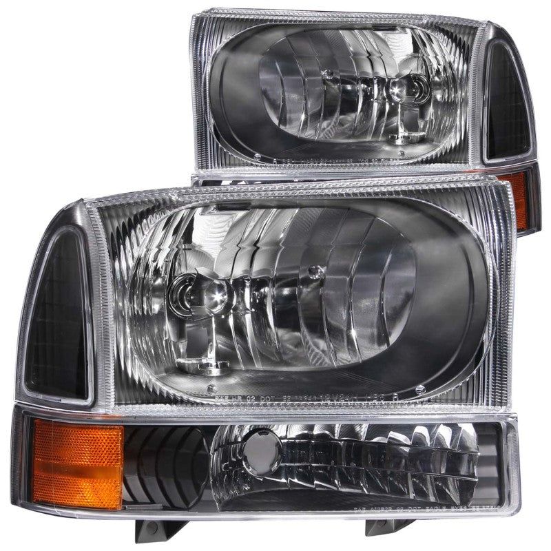 ANZO 111080 - ANZ111080 - ANZO 2000-2004 Ford Excursion Crystal Headlights Black - Shipped in Europe - Tuningsupply.com