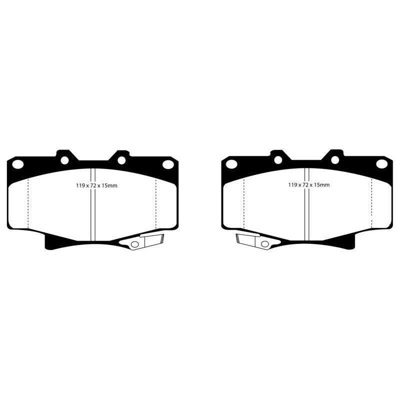 EBC DP4992R - EBCDP4992R - EBC 96-97 Lexus LX450 4.5 Yellowstuff Front Brake Pads - Shipped in Europe - Tuningsupply.com