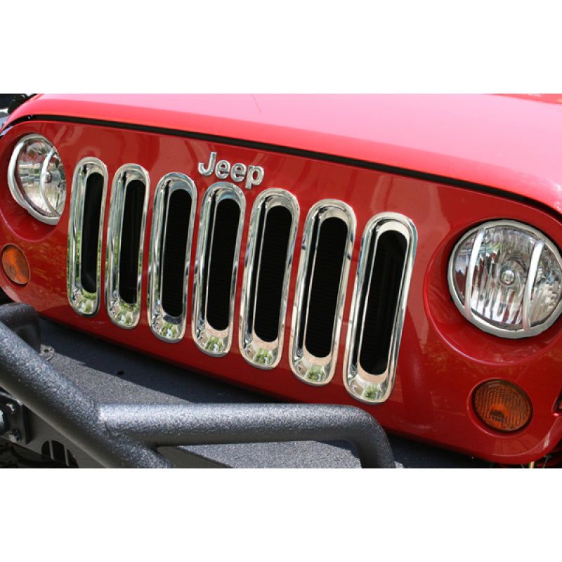 Rugged Ridge 11306.20 - RUG11306.20 - Rugged Ridge Grille Inserts Chrome 07-18 Jeep Wrangler - Shipped in Europe - Tuningsupply.com