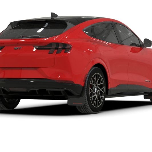 Rally Armor MF96-UR-BLK-RD - RALMF96-UR-BLK-RD - Rally Armor 21-25 Ford Mustang Mach-E/GT/Rally Black UR Mud Flap w/Red Logo - Shipped in Europe - Tuningsupply.com