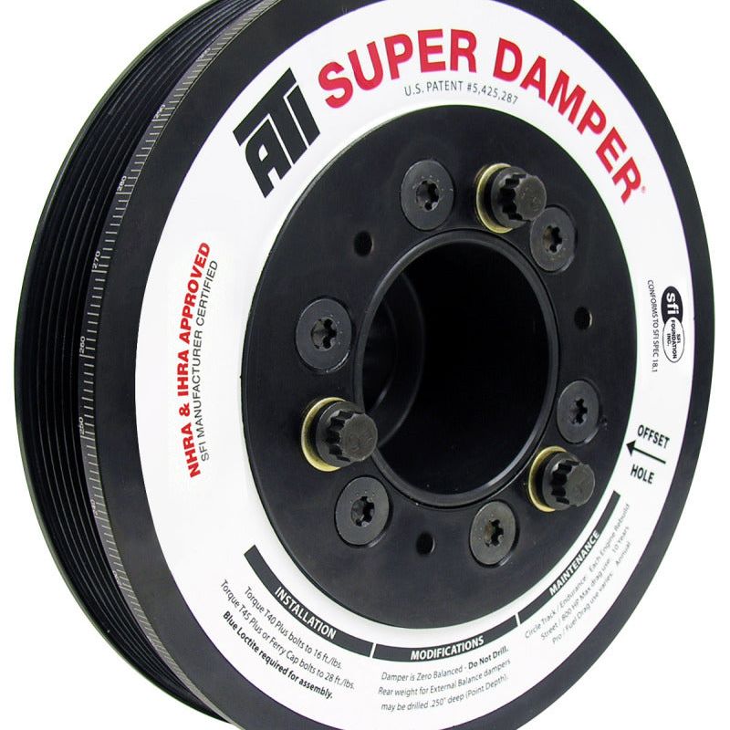 ATI ATI918437 - APPATI918437 - ATI Damper - 7.48in - Alum - 6 Grv - Dodge - 05-10 - 17 Per OD - Non VVT 6.1L/392/426 - 3 Ring - Shipped in Europe - Tuningsupply.com