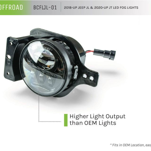 DV8 Offroad BCFLJL-01 - DVEBCFLJL-01 - DV8 Offroad 18+ Jeep JL/ Gladiator LED Fog Lights - Shipped in Europe - Tuningsupply.com