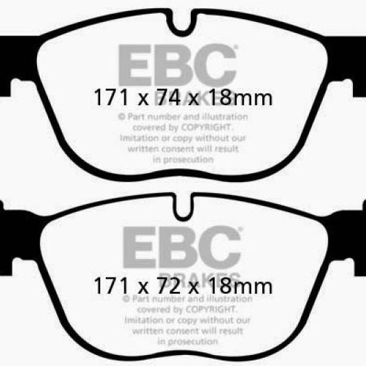 EBC DP41938R - EBCDP41938R - EBC 07-10 BMW X5 3.0 Yellowstuff Front Brake Pads - Shipped in Europe - Tuningsupply.com