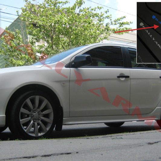 Rally Armor MF8-UR-BLK/BL - RALMF8-UR-BLK/BL - Rally Armor 07-17 Mitsubishi Lancer Black UR Mud Flap w/ Blue Logo - Shipped in Europe - Tuningsupply.com