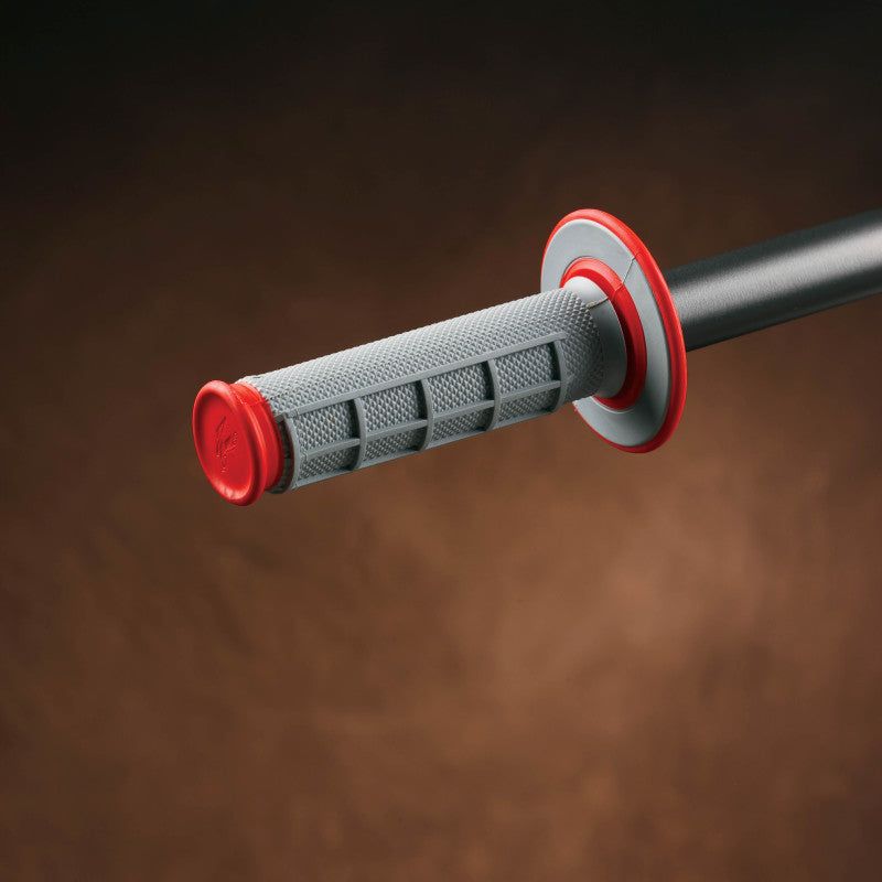 Renthal G156 - RENG156 - Renthal MX Dual Compound Grips 1/2 Waffle - Grey/ Red - Shipped in Europe - Tuningsupply.com