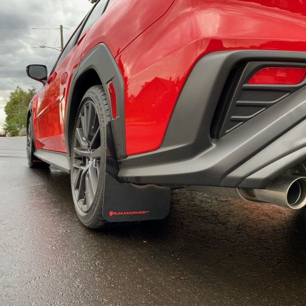 Rally Armor MF92-UR-BLK/RD - RALMF92-UR-BLK/RD - Rally Armor 22-25 Subaru WRX Black UR Mud Flap w/Red Logo - Shipped in Europe - Tuningsupply.com