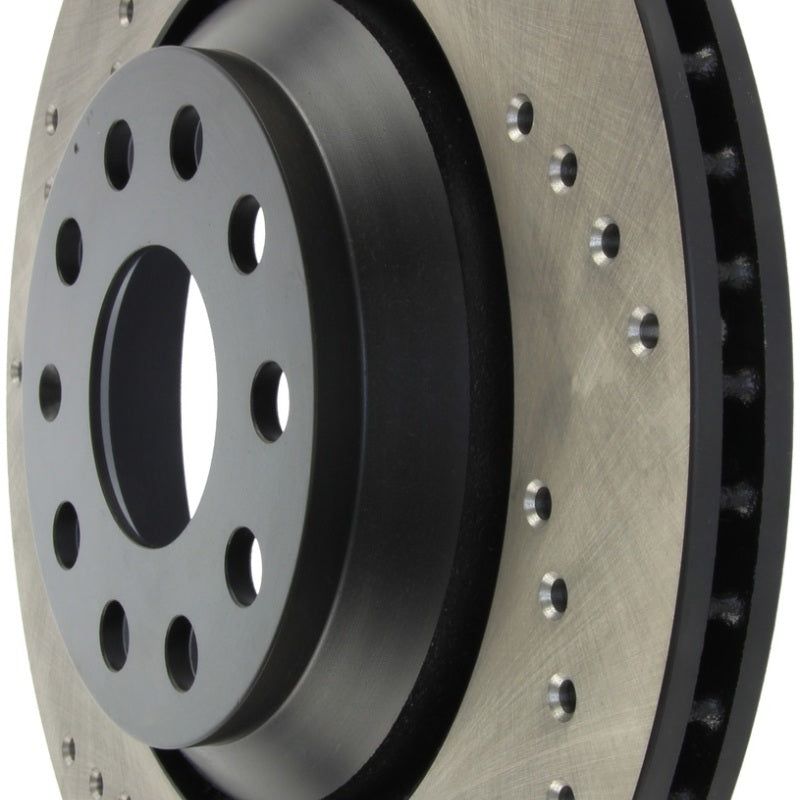 Stoptech 128.33113R - STO128.33113R - StopTech 09-13 VW CC 3.6L VR6 / 08-09 & 12 Golf R/Golf R32 Drilled Right Rear Rotor - Shipped in Europe - Tuningsupply.com