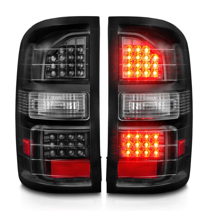 ANZO 311397 - ANZ311397 - ANZO 2014-2018 GMC Sierra LED Tail Lights Black Housing Clear Lens - Shipped in Europe - Tuningsupply.com