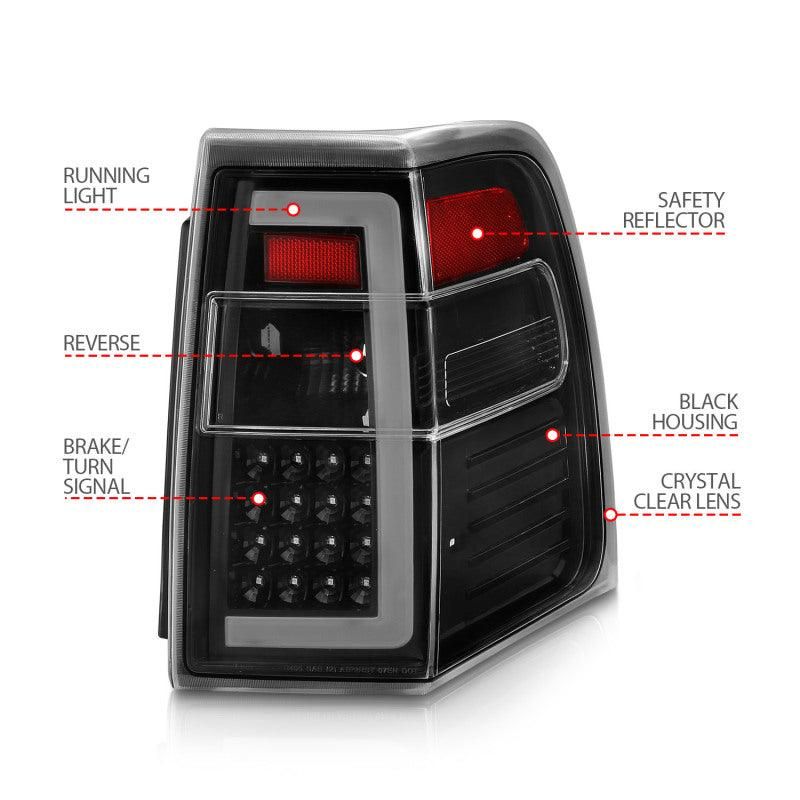 ANZO 311408 - ANZ311408 - ANZO 07-17 Ford Expedition LED Taillights w/ Light Bar Black Housing Clear Lens - Shipped in Europe - Tuningsupply.com