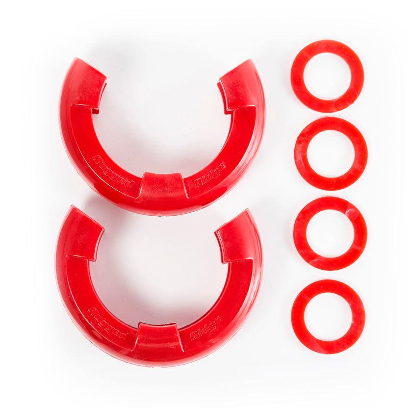 Rugged Ridge 11235.41 - RUG11235.41 - Rugged Ridge Red 7/8in D-Ring Isolator Kit - Shipped in Europe - Tuningsupply.com