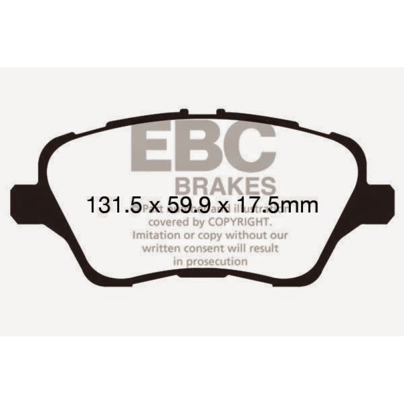 EBC DP22149 - EBCDP22149 - EBC 13+ Ford Fiesta 1.6 Turbo ST Greenstuff Front Brake Pads - Shipped in Europe - Tuningsupply.com
