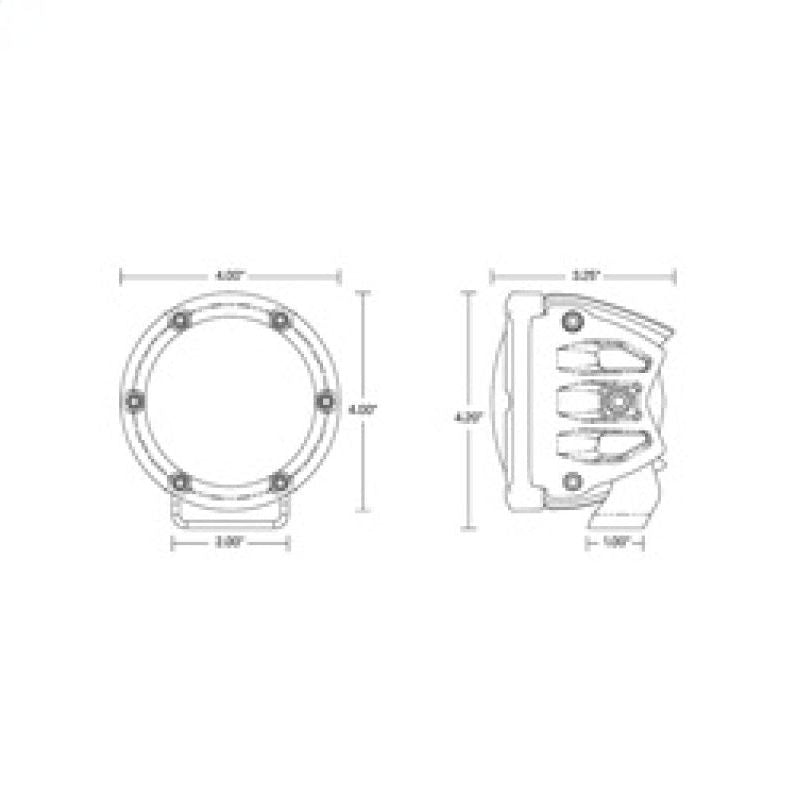 Rigid Industries 36123 - RIG36123 - Rigid Industries 360-Series 4in Fog w/ Amber PRO Lens - White (Pair) - Shipped in Europe - Tuningsupply.com