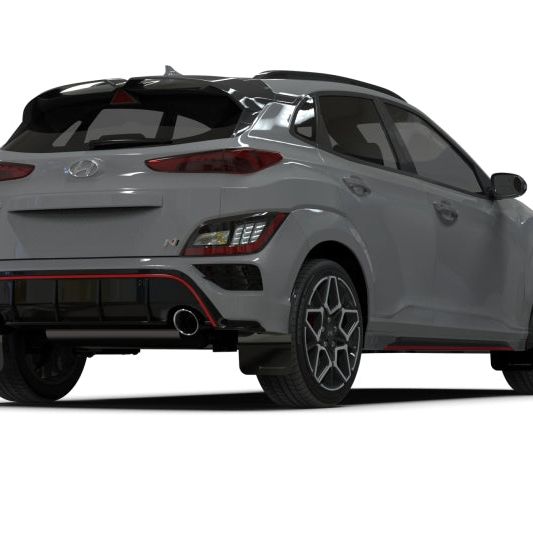 Rally Armor MF83-UR-BLK-WH - RALMF83-UR-BLK-WH - Rally Armor 22-23 Hyundai Kona N Black UR Mud Flap w/White Logo - Shipped in Europe - Tuningsupply.com