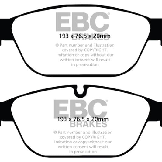 EBC DP42087R - EBCDP42087R - EBC 11-12 Audi A8 Quattro 3.0 Supercharged Yellowstuff Front Brake Pads - Shipped in Europe - Tuningsupply.com