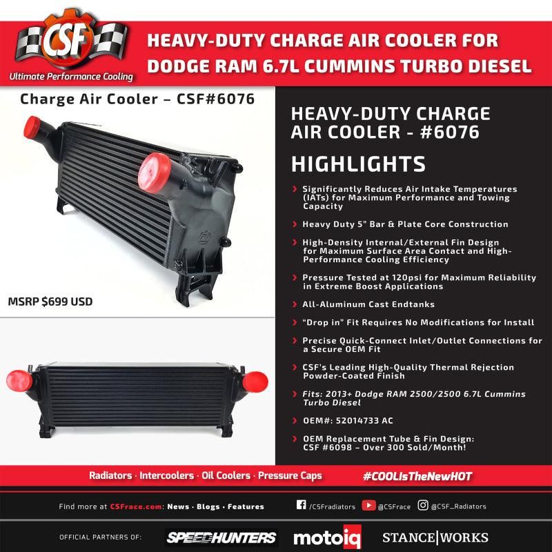 CSF 6076 - CSF6076 - CSF 13-18 Ram 2500 6.7L OEM Intercooler - Shipped in Europe - Tuningsupply.com