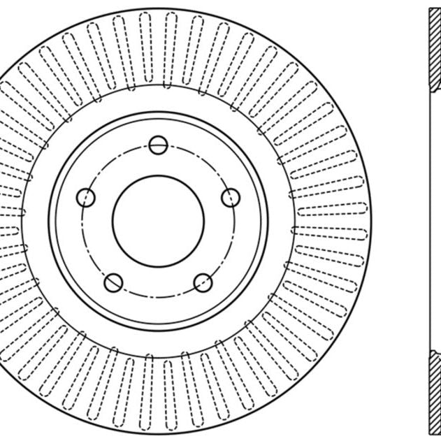 Stoptech 126.42120SL - STO126.42120SL - StopTech 13-15 Nissan Pathfinder Slotted Front Left Rotor - Shipped in Europe - Tuningsupply.com