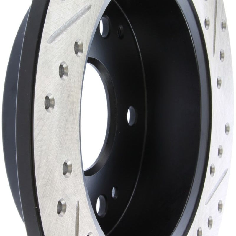 Stoptech 127.40042R - STO127.40042R - StopTech 02-06 Acura RSX Incl. Type S / 97-01 Integra Type R Slotted & Drilled Right Rear Rotor - Shipped in Europe - Tuningsupply.com