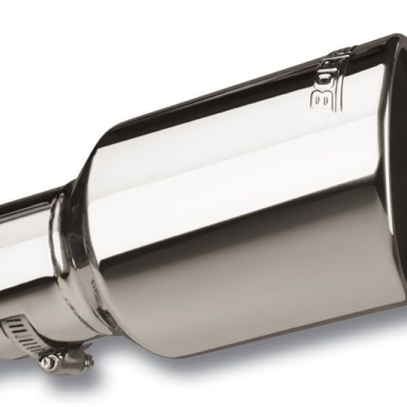 Borla 20156 - BOR20156 - Borla Universal Polished Tip Single Round Rolled Angle-Cut w/Clamp (inlet 2 1/2in. Outlet 4 x 4in) * - Shipped in Europe - Tuningsupply.com