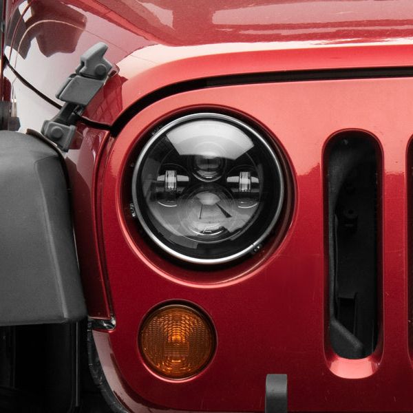 Raxiom J108042 - RAXJ108042 - Raxiom 97-18 Jeep Wrangler TJ/JK Axial Series LED Daymaker Headlights- Black Housing (Clear Lens) - Shipped in Europe - Tuningsupply.com