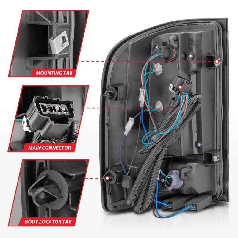 ANZO 311381 - ANZ311381 - ANZO 2007-2013 Chevrolet Silverado1500/ 2500/ 3500 LED Tail Lights w/ Light Bar Black Housing Smoke - Shipped in Europe - Tuningsupply.com