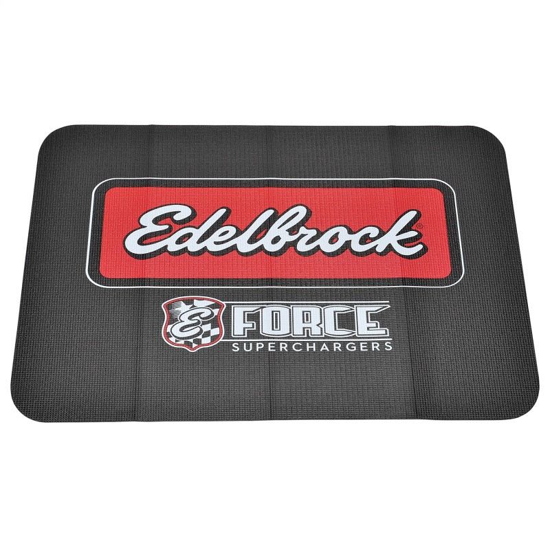 Edelbrock 2324 - EDE2324 - Edelbrock Racing Fender Cover - PVC Foam Mat - 2 Color Printed Edelbrock Racing Logo - Shipped in Europe - Tuningsupply.com