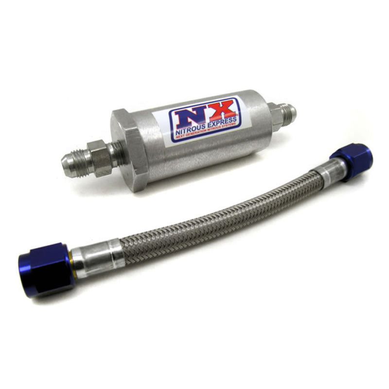 Nitrous Express 15607 - NEX15607 - Nitrous Express 4AN Pure-Flo N2O Filter & 7 Stainless Hose (Lifetime Cleanable) - Shipped in Europe - Tuningsupply.com